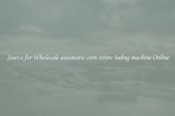 Source for Wholesale automatic corn straw baling machine Online