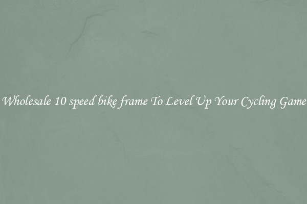 Wholesale 10 speed bike frame To Level Up Your Cycling Game